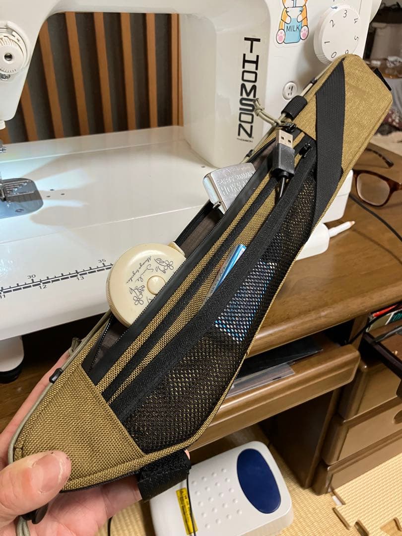 ハンドメイド　フレームバッグ　コーデュラ1000 コヨーテ 41cm