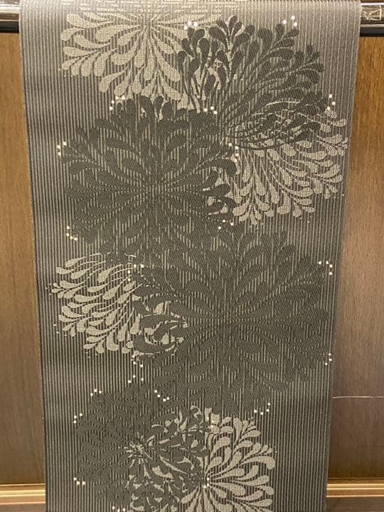 【タキゴン在庫処分】花華の正絹八寸帯　アガパンサス　黒　仕立付き