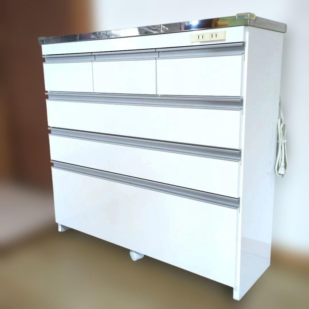 キッチンカウンター 薄型 天板ステンレス鏡面仕上げ