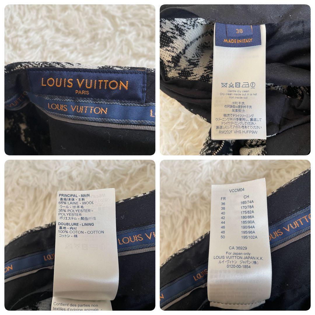 新品タグ付　ルイヴィトン　スラックス　千鳥格子　モノグラム　ブラック　Mサイズ