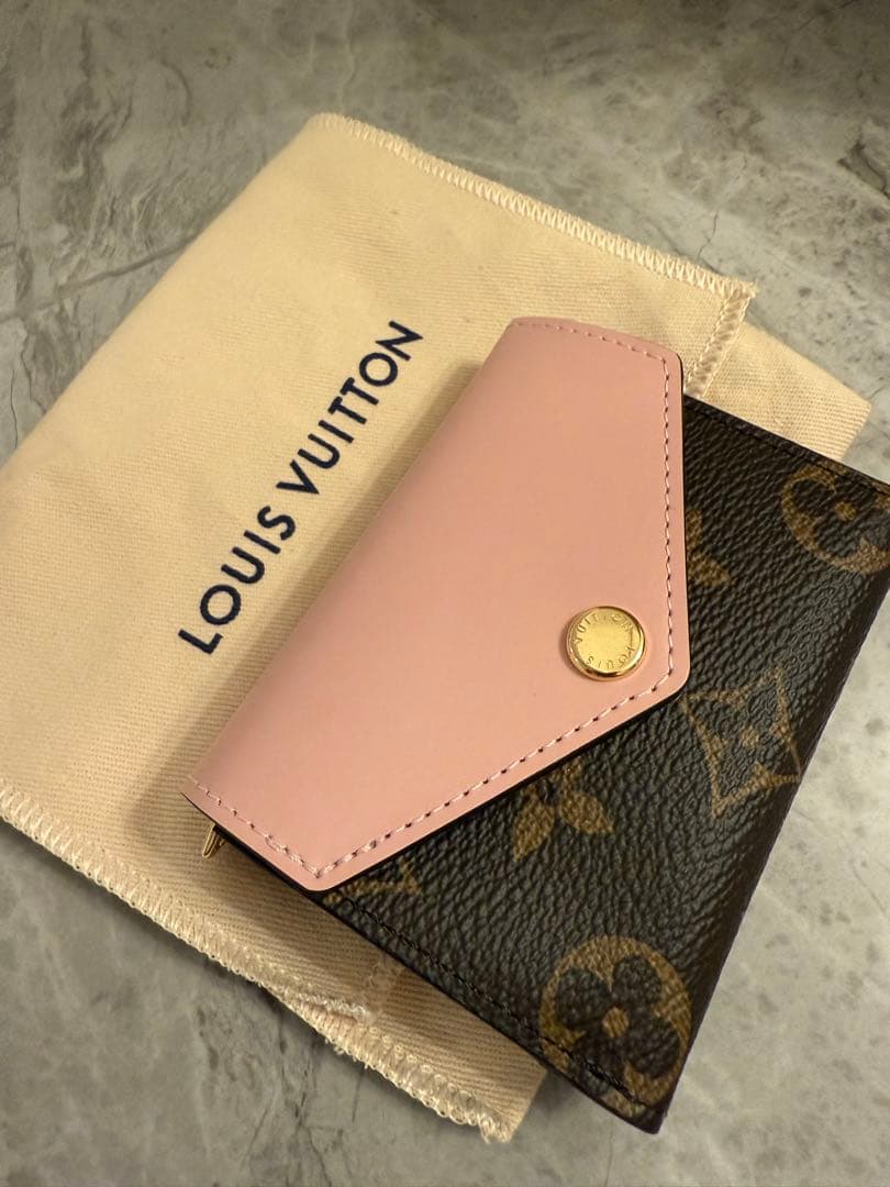 新品Louis Vuitton 二つ折り財布 ピンク/ブラウン