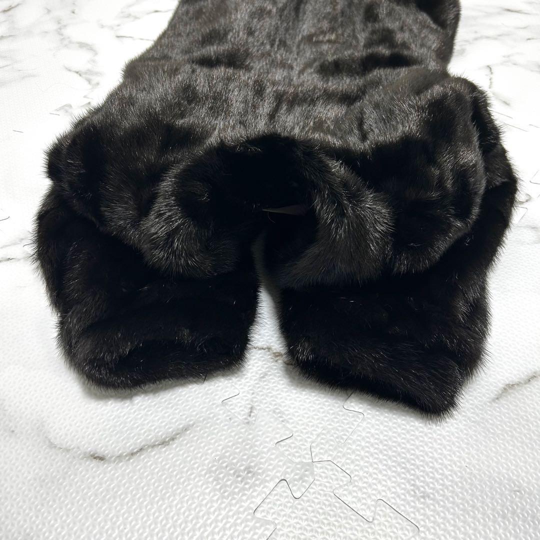 SAGA MINK ブラックミンク 本毛皮 コート 銀サガ リアルファー 艶◎