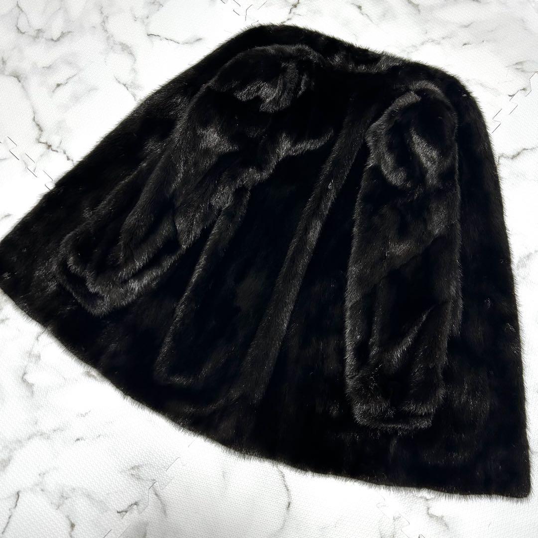 SAGA MINK ブラックミンク 本毛皮 コート 銀サガ リアルファー 艶◎