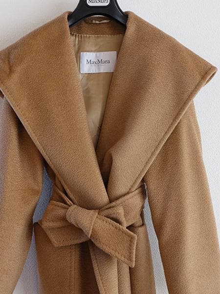 マックスマーラピュアキャメル100％リアルトコート■RIALTOガウンコート38