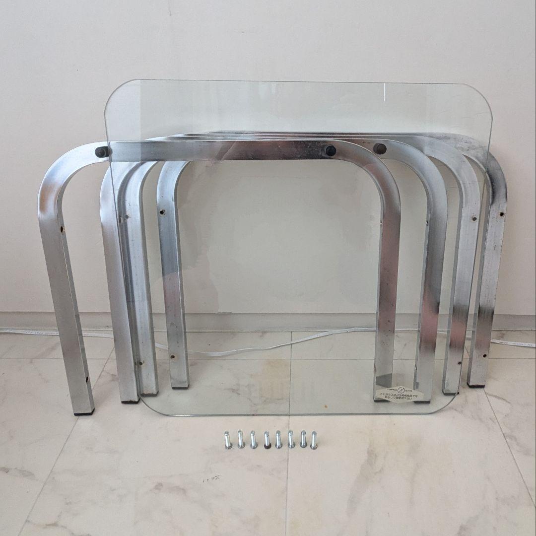 クローム×ガラス コーヒー テーブル 80-90s ミッドセンチュリー ンテージ