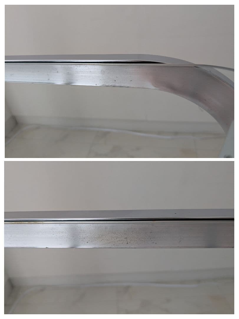 クローム×ガラス コーヒー テーブル 80-90s ミッドセンチュリー ンテージ