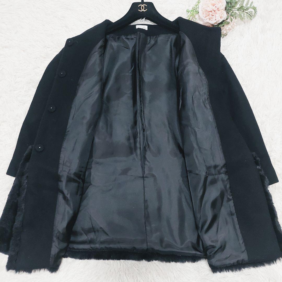 美品 エムドット em. エコファーコート 裾ファー コート