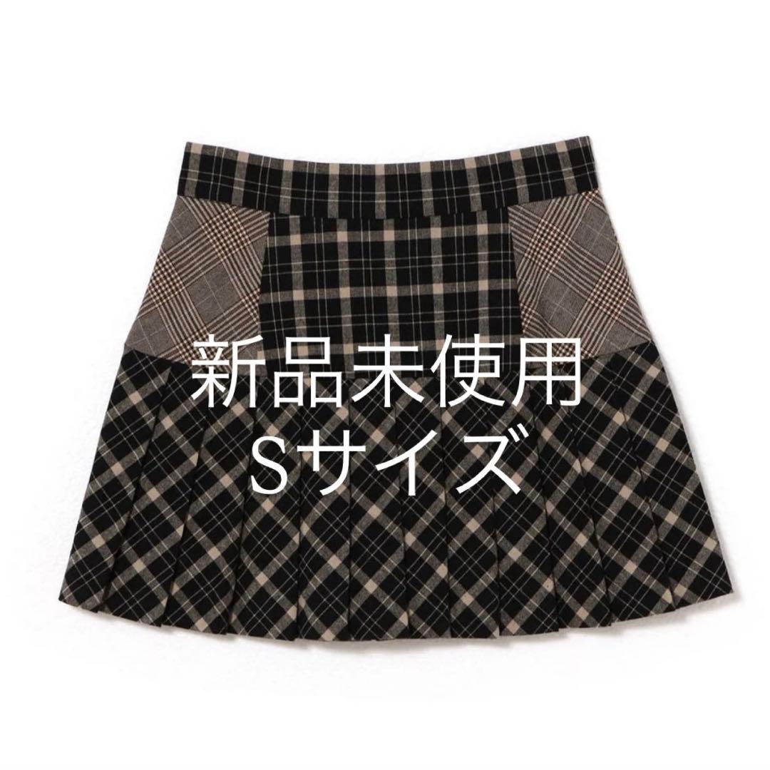 スカート Coco check pleats skirt andmary