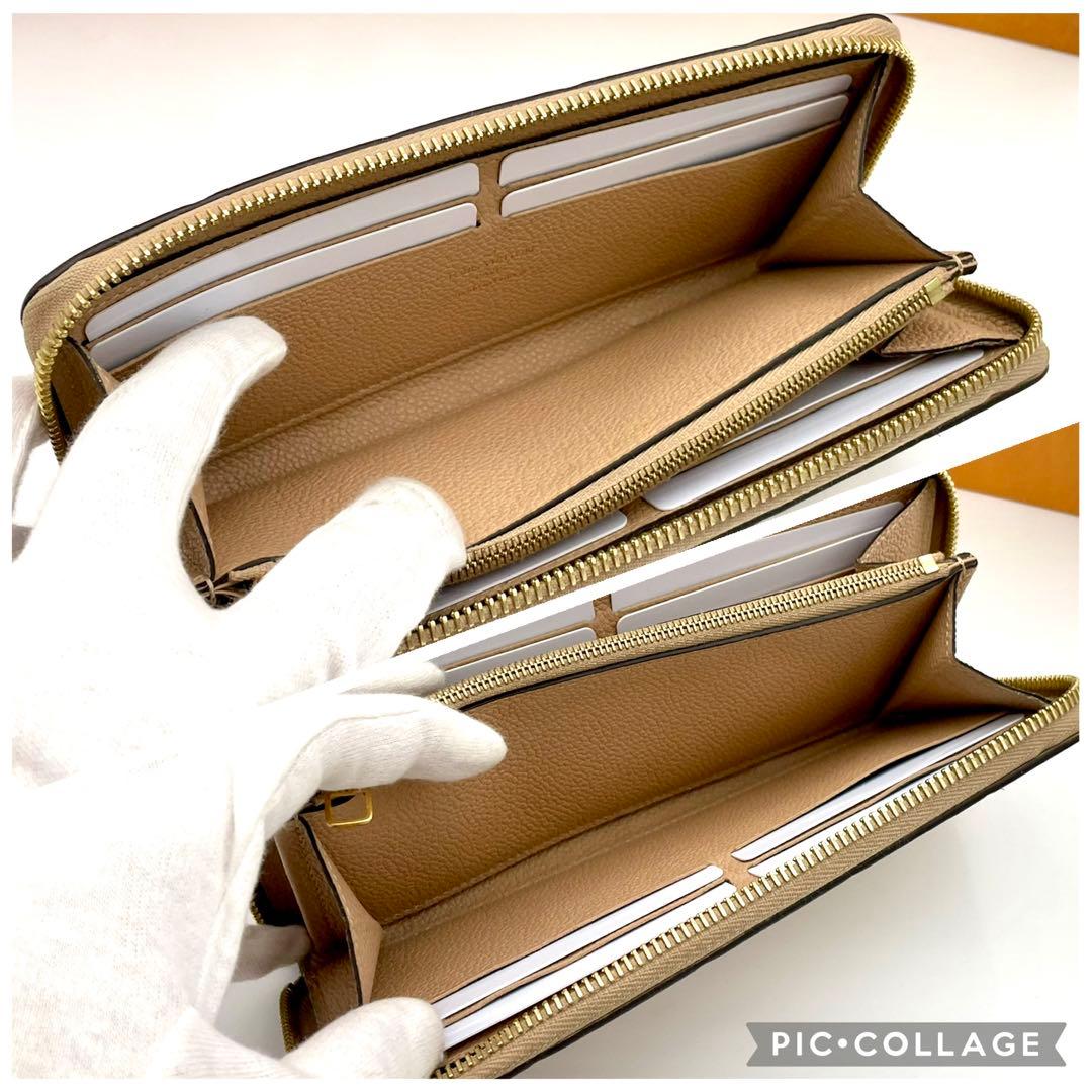 ルイヴィトン　アンプラント　ポルトフォイユ　クレマンス　ベージュ　長財布　極美品