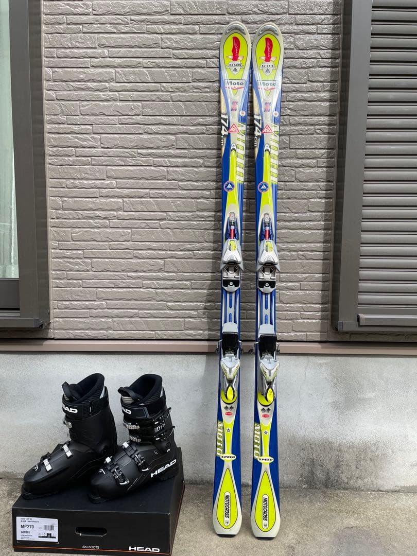 K2スキー板 HEADブーツ(新品小傷あり) ポール3点セット