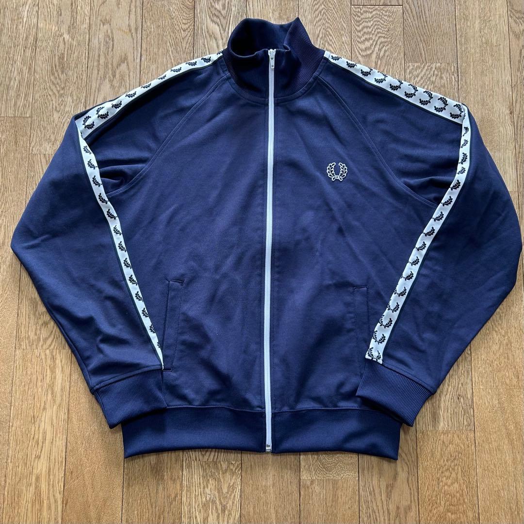 【希少・ポルトガル製】フレッドペリー トラックジャケット 紺 M サイドライン