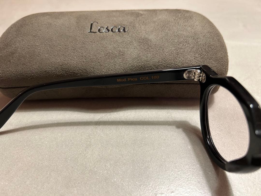 Lesca 黒 サングラス ケース付き　Lesca Lunetier PICA