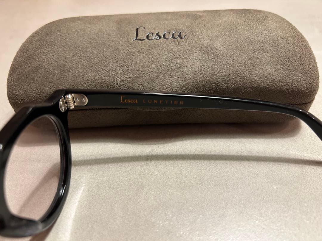 Lesca 黒 サングラス ケース付き　Lesca Lunetier PICA