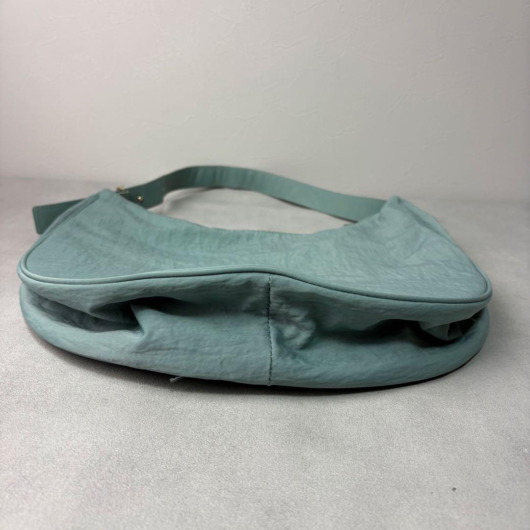 美品✨ アニエスベー ワンショルダー ロゴ入り ターコイズブルー