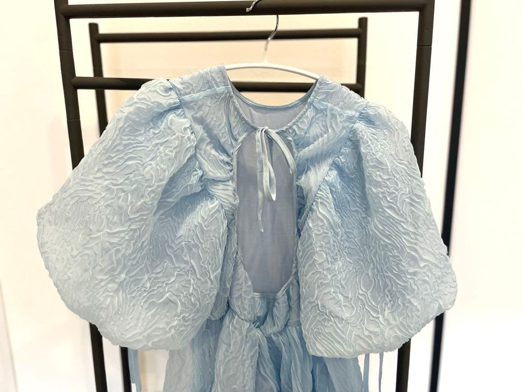 sisterjaneフリル パフスリーブ ロングドレス