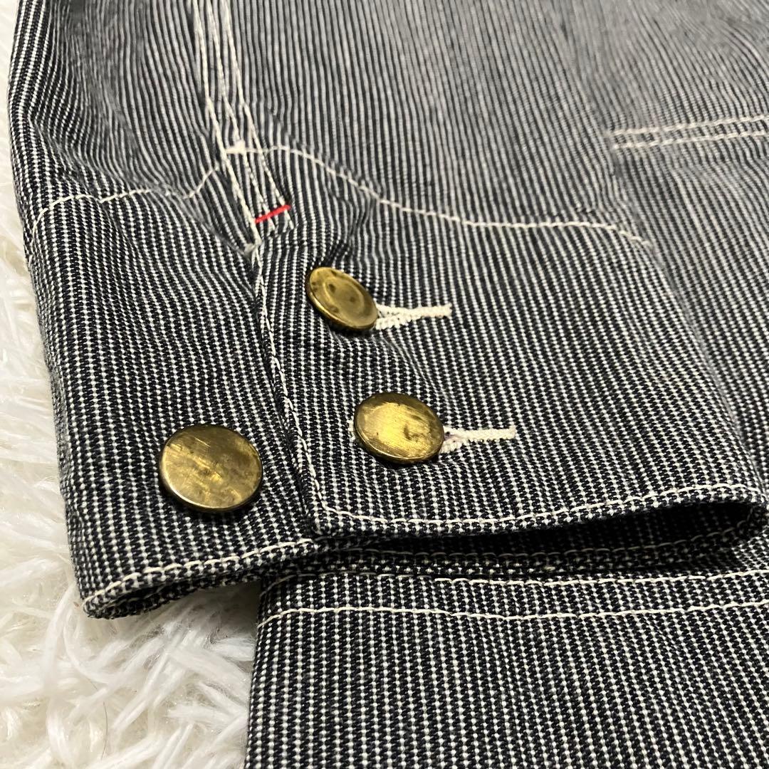 レア シュガーケーン ビームスコラボ ストライプカバーオール グレー Mサイズ