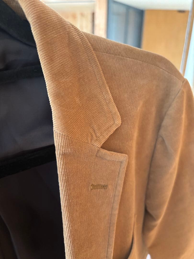 ベージュ コーデュロイ テーラードジャケット