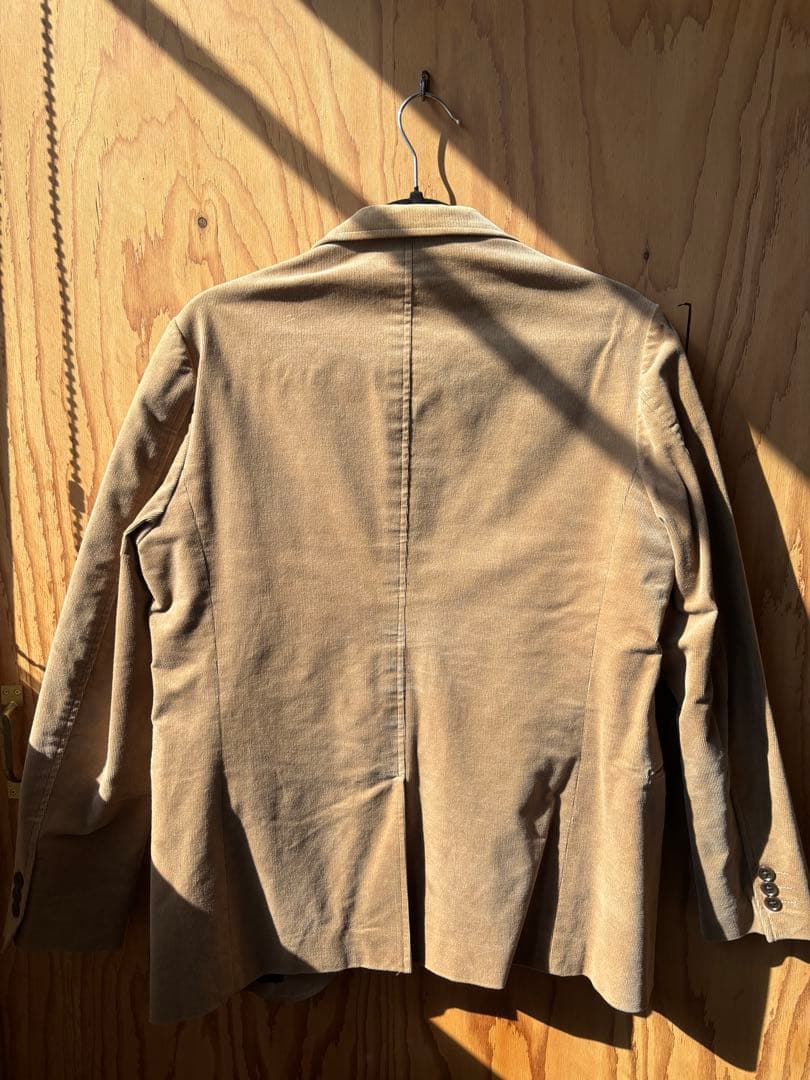 ベージュ コーデュロイ テーラードジャケット