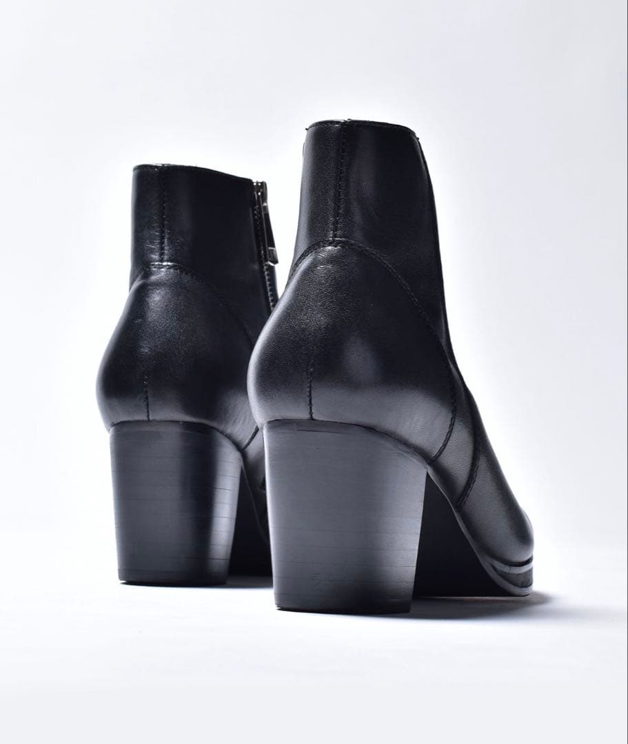 本革プラットフォーム レザー ハイヒールブーツ / ショートブーツ