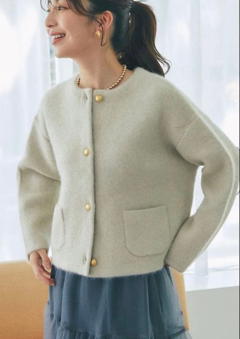 【2/1まで/チョコ様】ハイクオリティウール接結ジャケットカーディガン