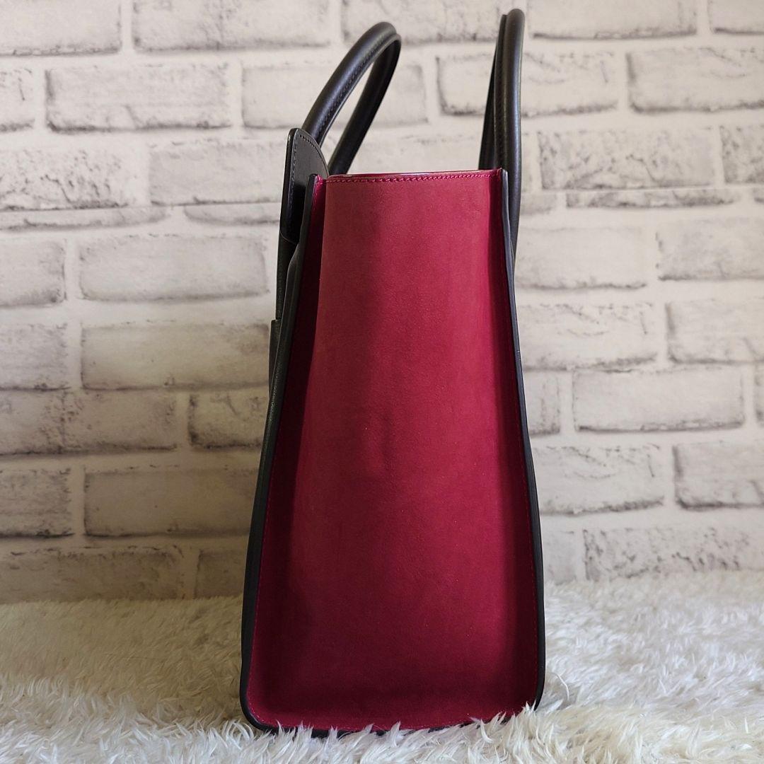 セリーヌ ラゲージ マイクロショッパー トートバッグ トリコロール レザー