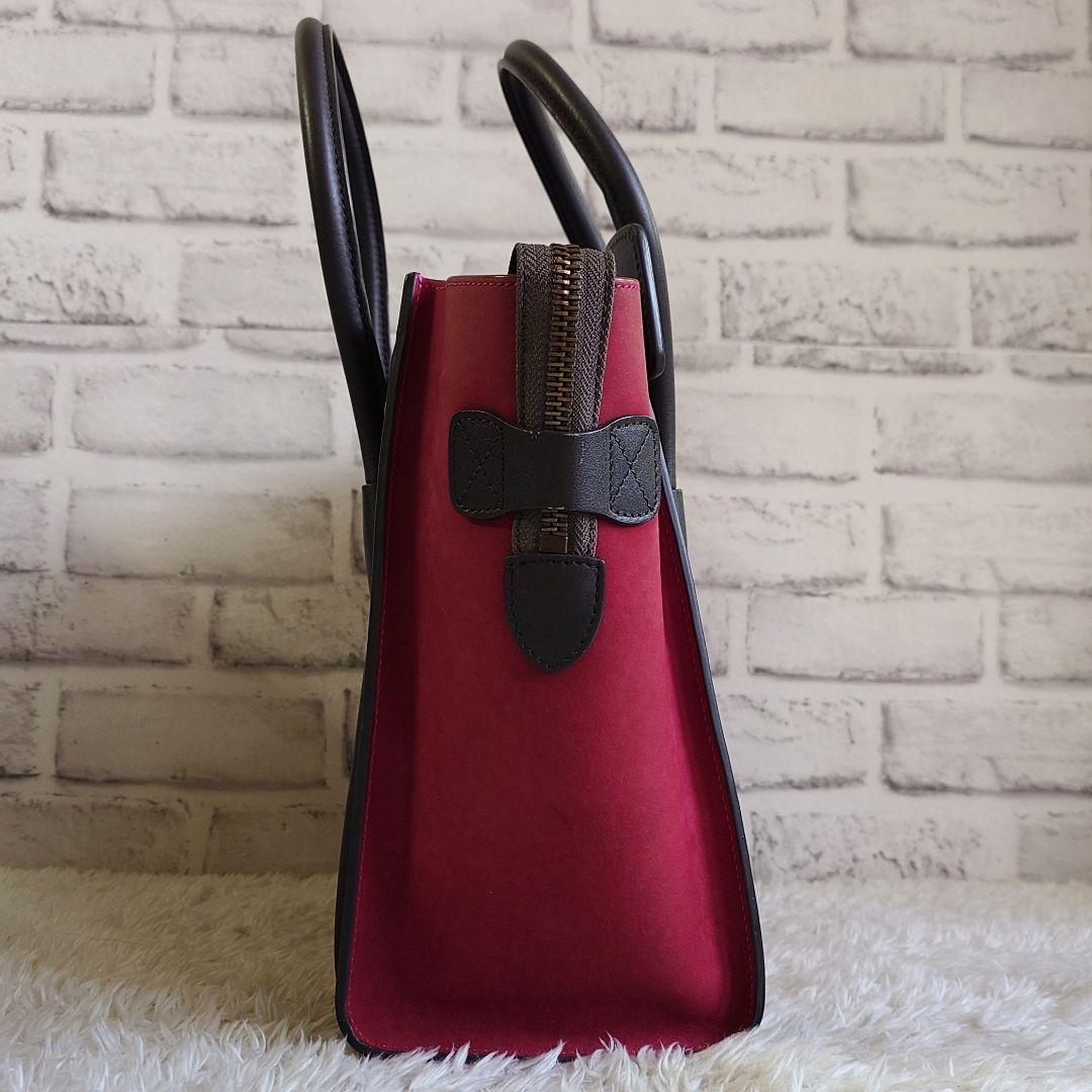 セリーヌ ラゲージ マイクロショッパー トートバッグ トリコロール レザー