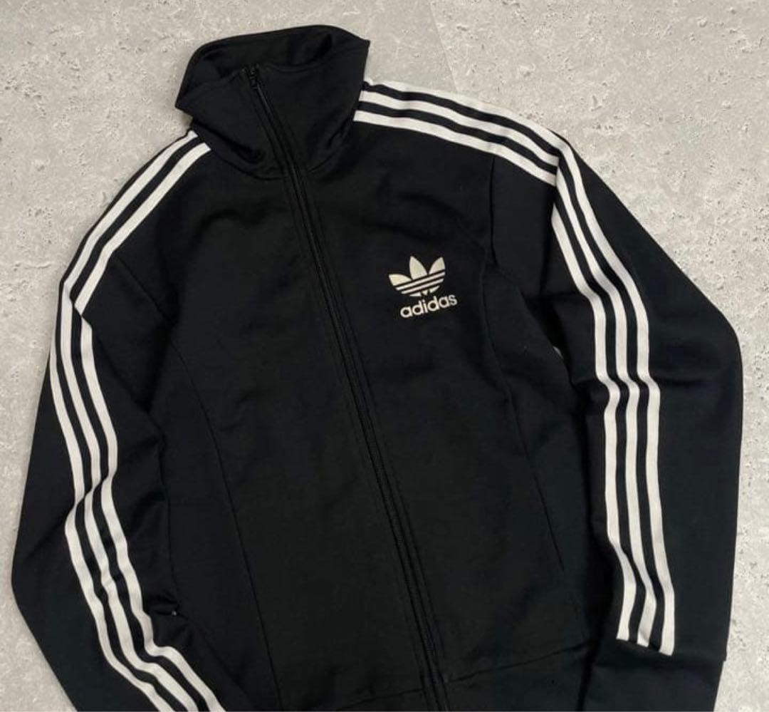 アディダス adidas ジャージ トラックジャケット ファイヤーバード 黒ロゴ