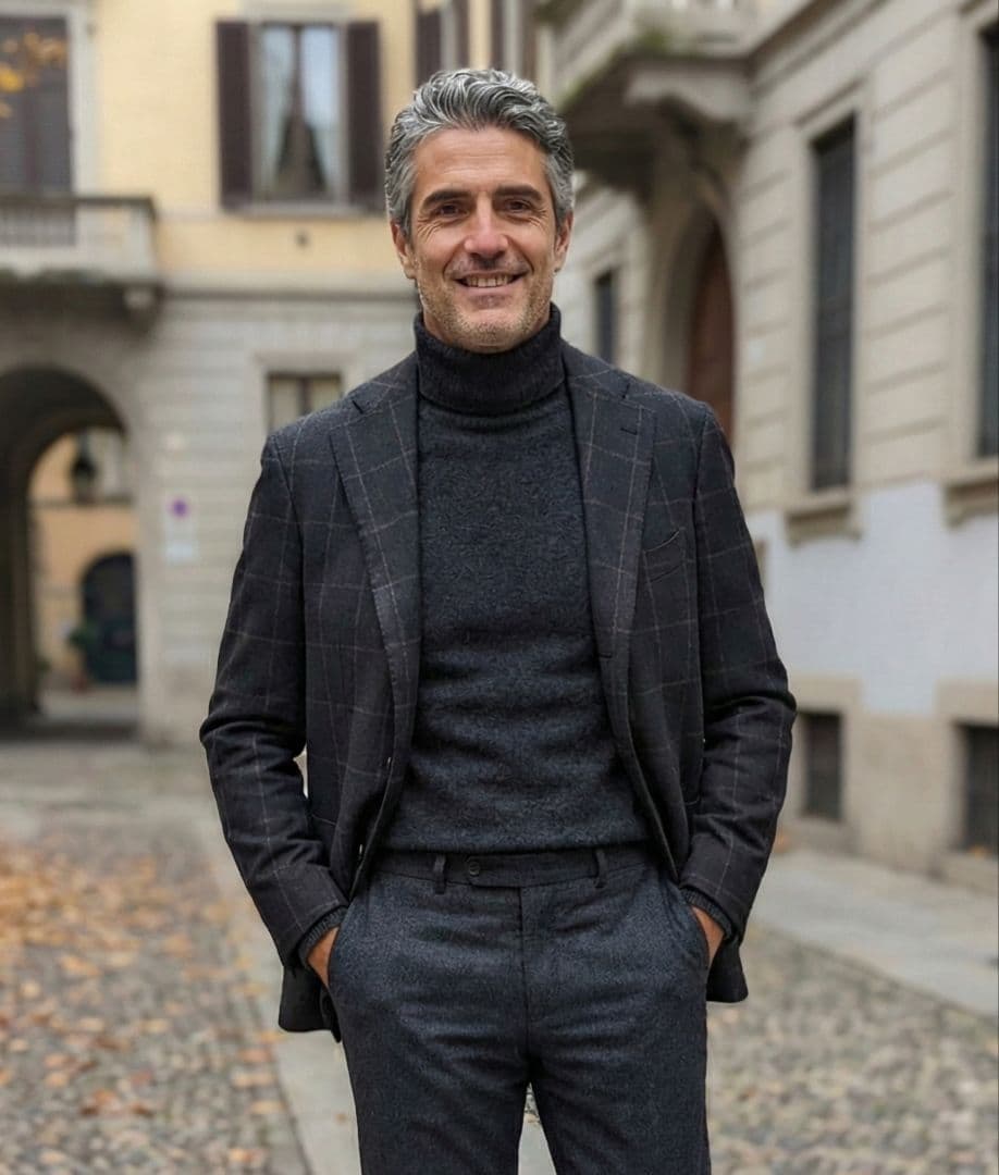 Gabo ガボ ナポリ製 ウィンドウペン ジャケット 48 本切羽 手縫い