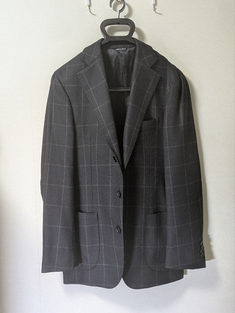 Gabo ガボ ナポリ製 ウィンドウペン ジャケット 48 本切羽 手縫い