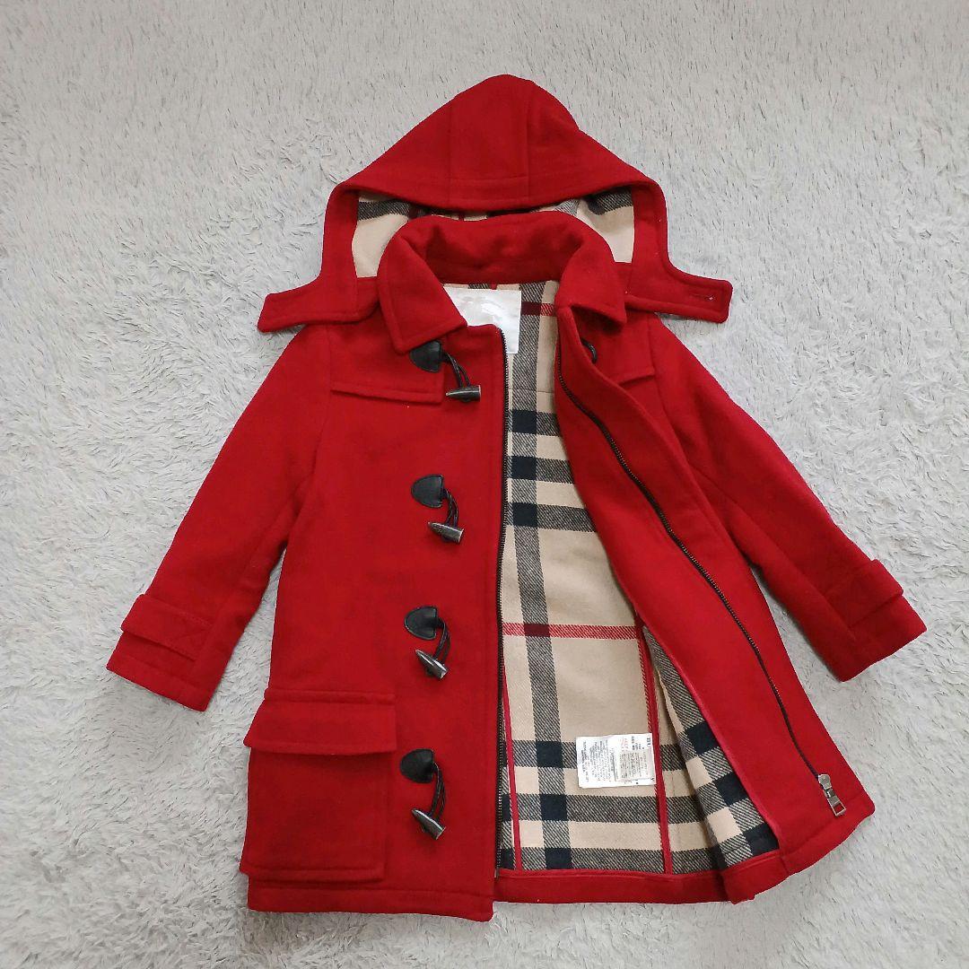 バーバリー　キッズダッフルコート　メガチェック　ホースロゴ　牛革トグル