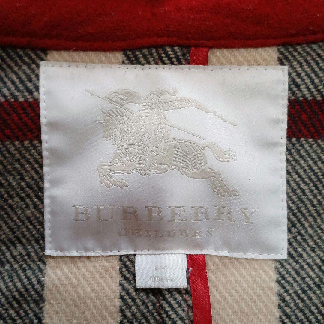 バーバリー　キッズダッフルコート　メガチェック　ホースロゴ　牛革トグル