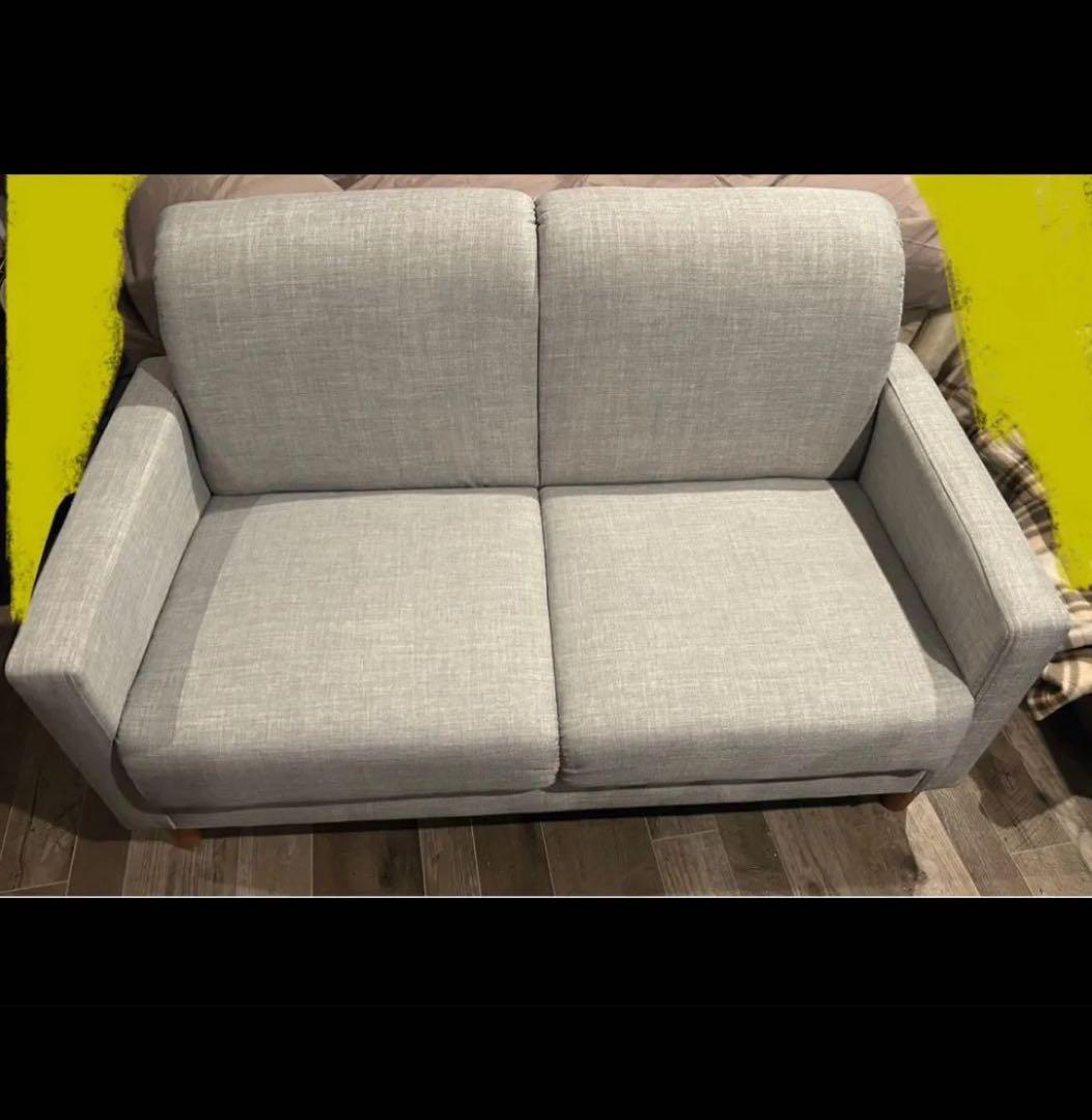 ソファー　2人掛けソファ　Emma エマ　ファブリック　グレー ソファ