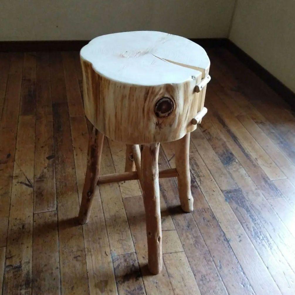 丸太のスツール-3