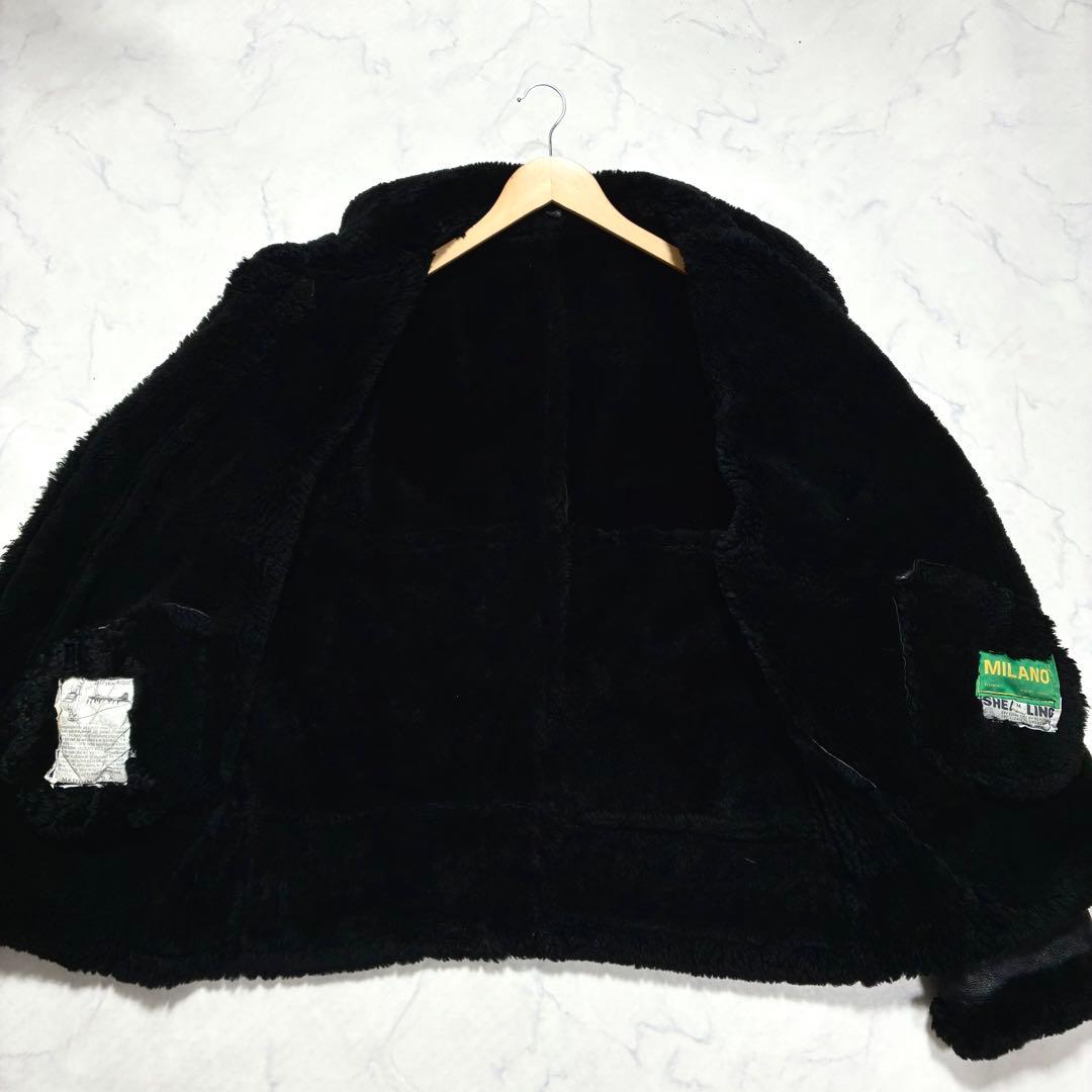 美品/人気の黒✨B-3 フライトジャケット リアルムートン ブラック M