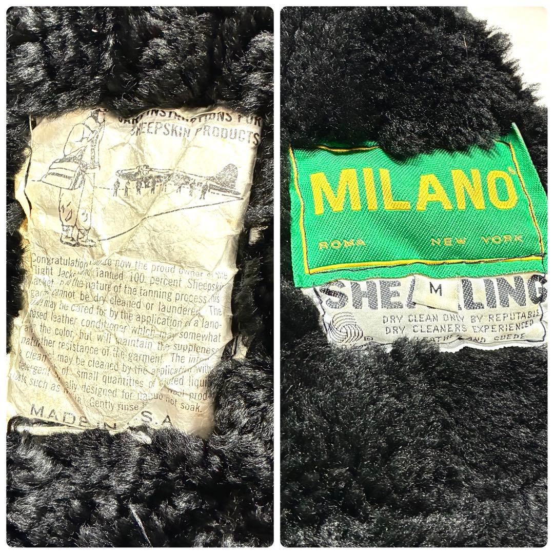 美品/人気の黒✨B-3 フライトジャケット リアルムートン ブラック M