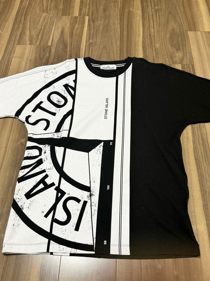 国内正規品　美品　ストーンアイランド　ビッグロゴ　tシャツ　Mサイズ　T100