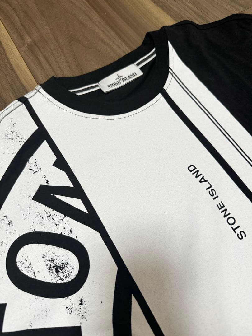 国内正規品　美品　ストーンアイランド　ビッグロゴ　tシャツ　Mサイズ　T100