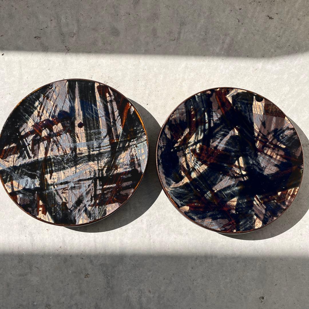 新品　沖縄　やちむん　台皿　石倉陶器　石倉一人　2枚セット