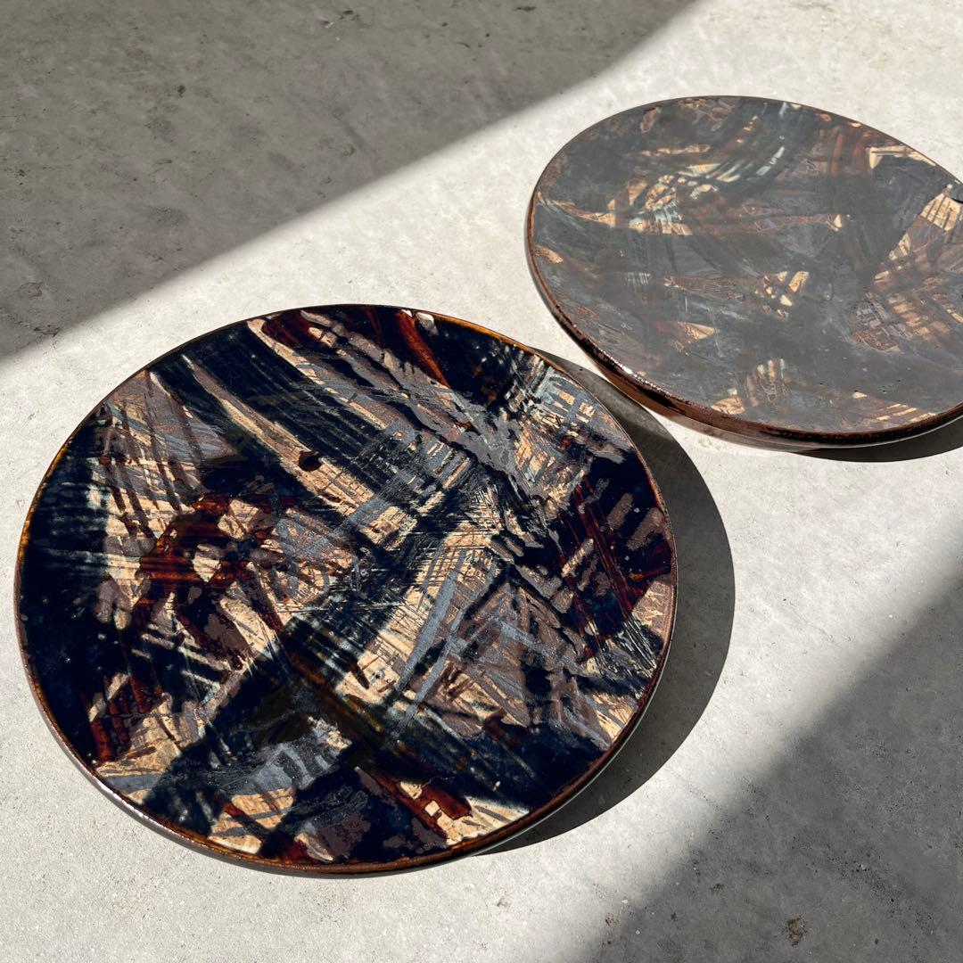 新品　沖縄　やちむん　台皿　石倉陶器　石倉一人　2枚セット