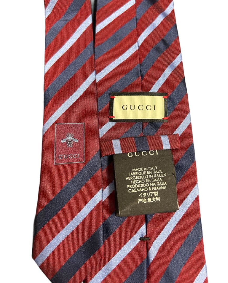 新品GUCCI シルク ストライプ ネクタイ