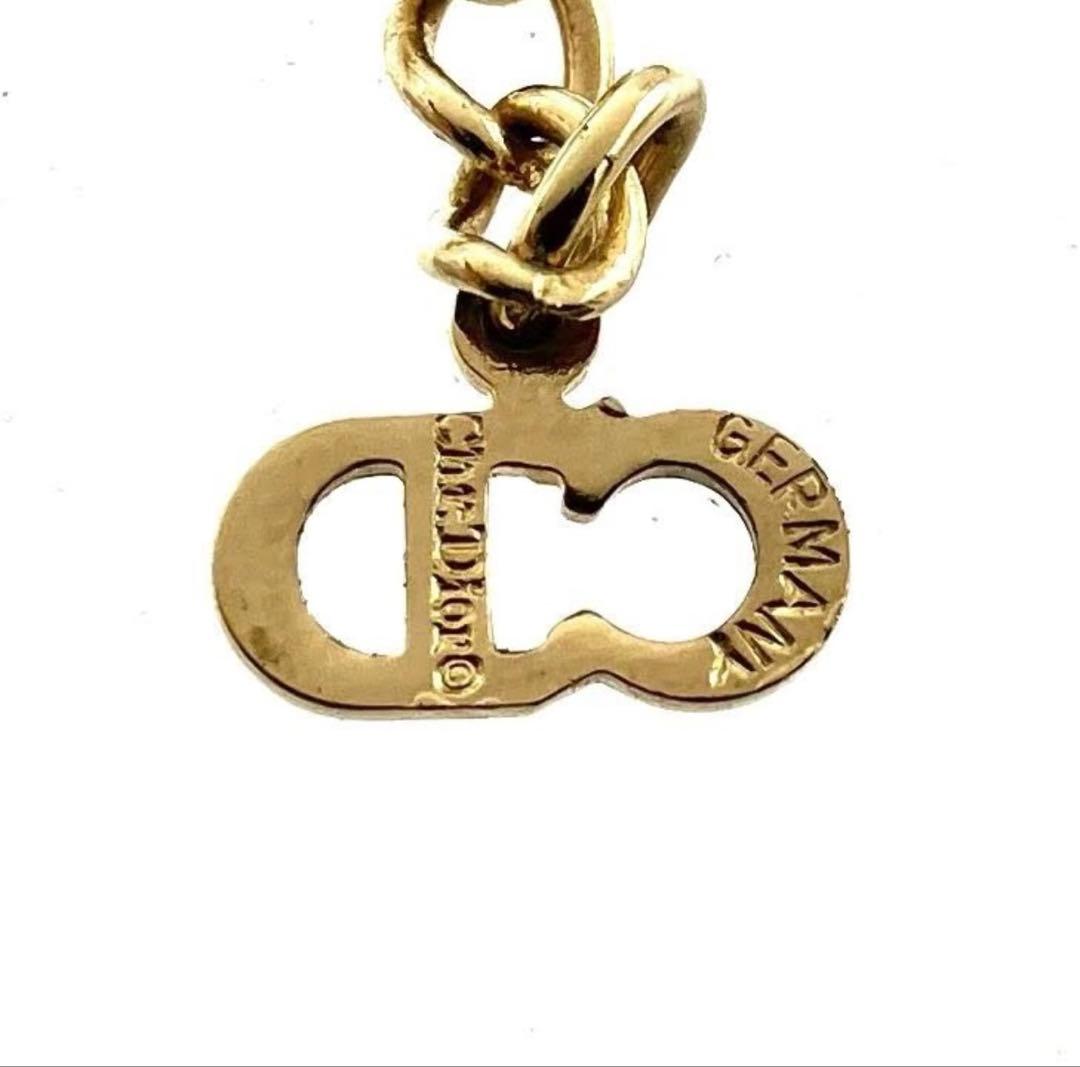 希少　Dior ネックレス エンブレムロゴ 旧ロゴ ストーン ゴールド