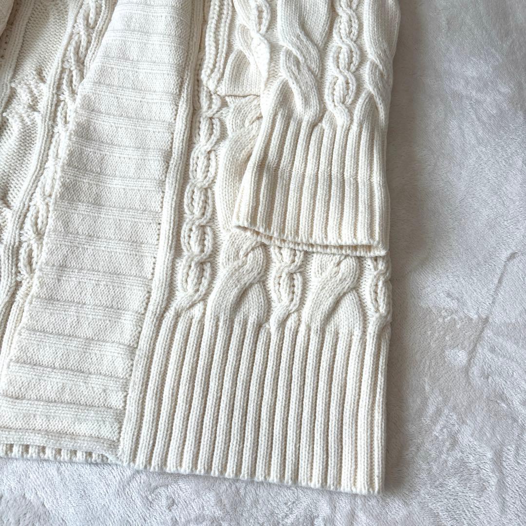 kei san【OBLI】ロングニットカーディガン　オフホワイト　FREE
