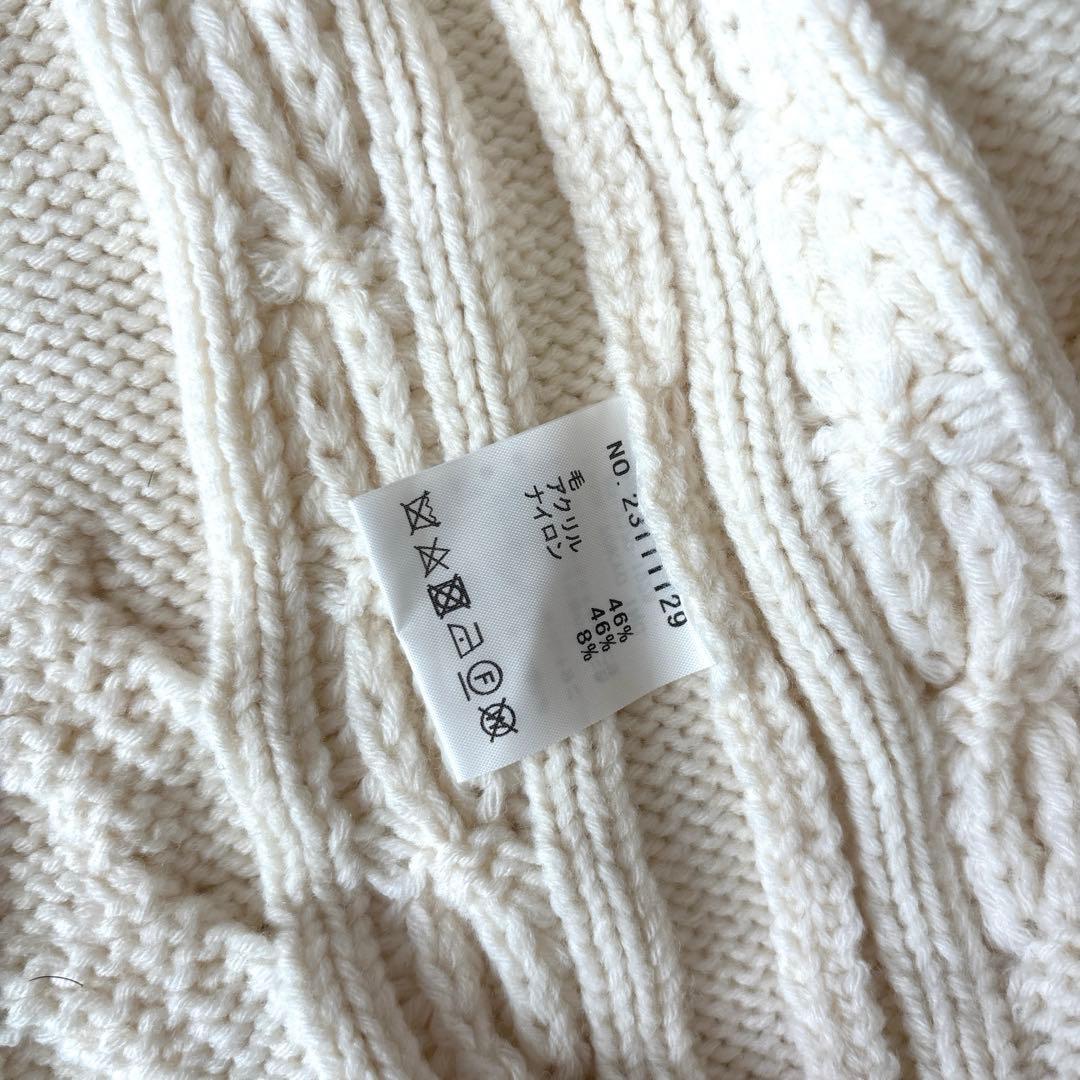 kei san【OBLI】ロングニットカーディガン　オフホワイト　FREE