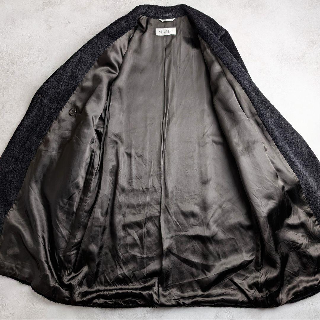 【訳あり】MaxMara マックスマーラ アルパカ混 シャギーコート ブラック