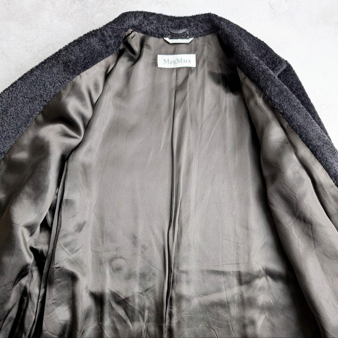 【訳あり】MaxMara マックスマーラ アルパカ混 シャギーコート ブラック