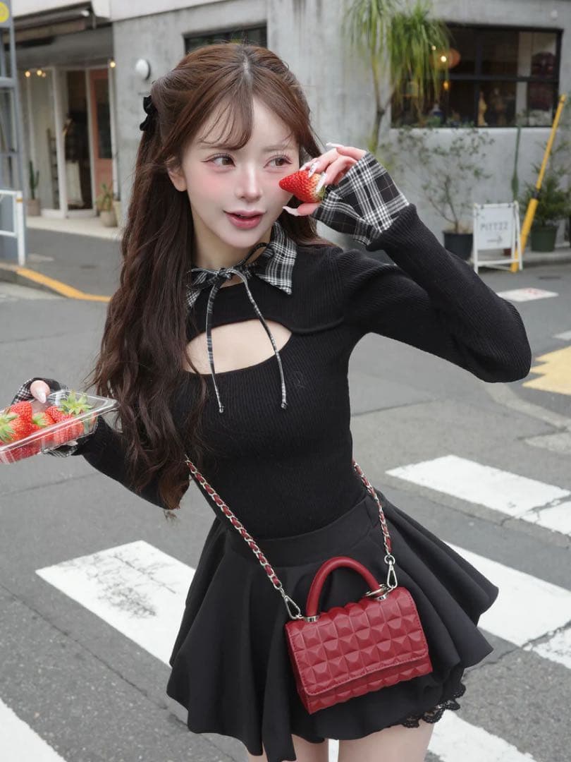 新品 ダーリッチ ボルドー DRチャームチョコレートハンドバッグ バレンタイン