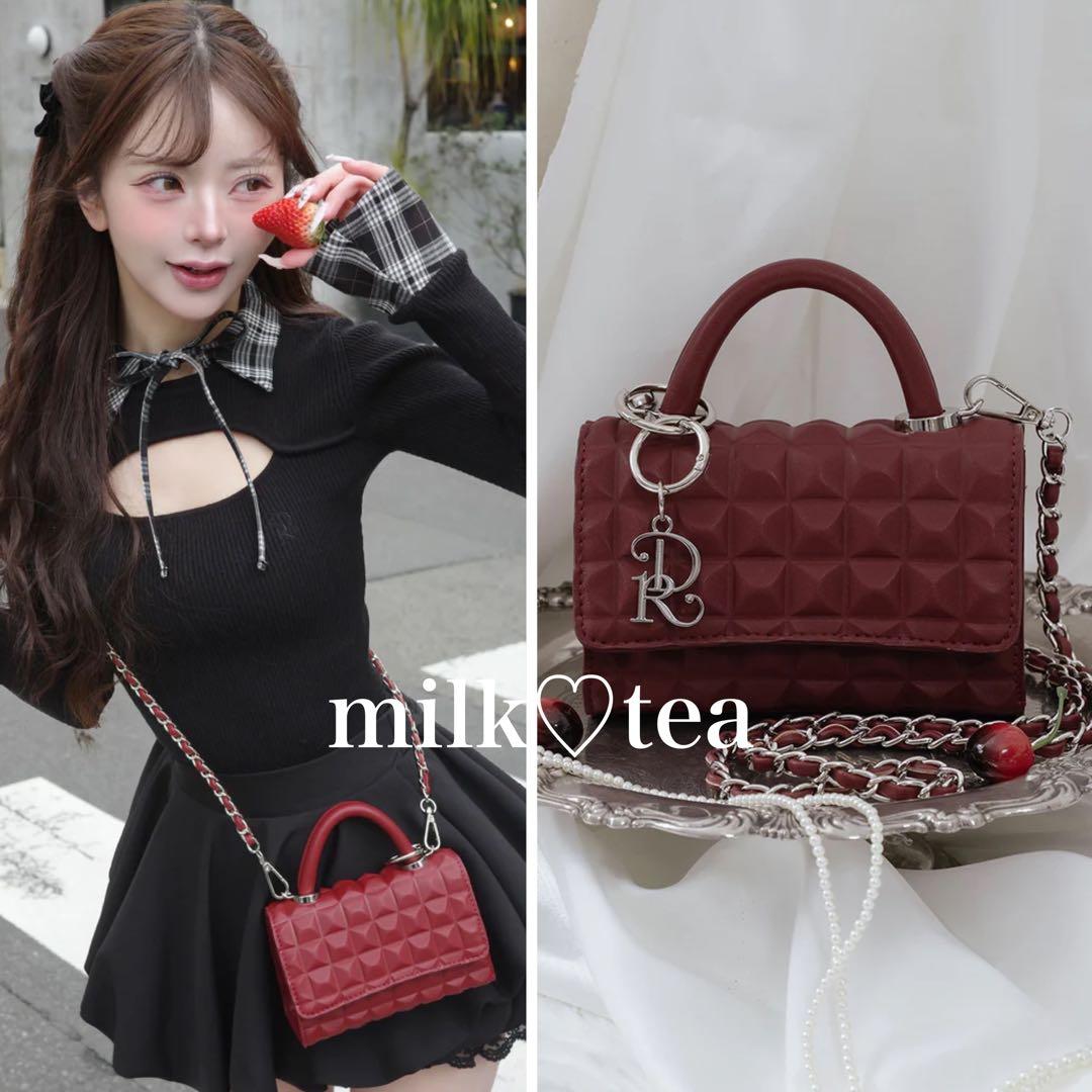 新品 ダーリッチ ボルドー DRチャームチョコレートハンドバッグ バレンタイン