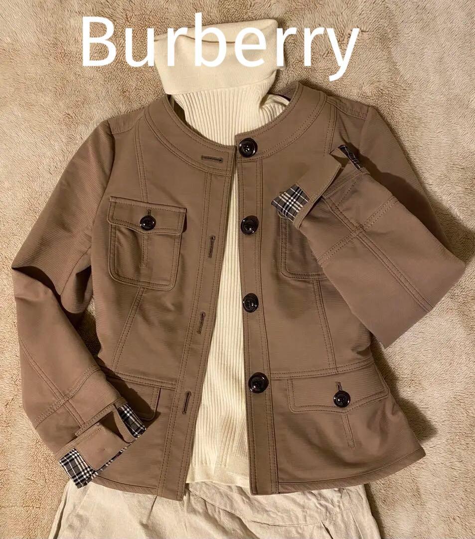 【美品】BARBERRYノーカラージャケット　38