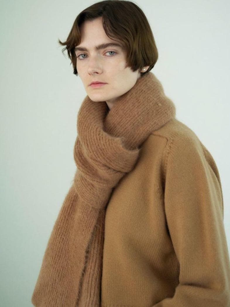 未使用 マッキントッシュ × バトナー モヘアニット マフラー グレー