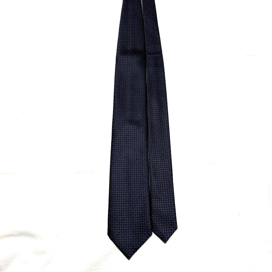 極美品　Brioni ブリオーニ　ネクタイ　ジャガード　ネイビー　肉厚　光沢